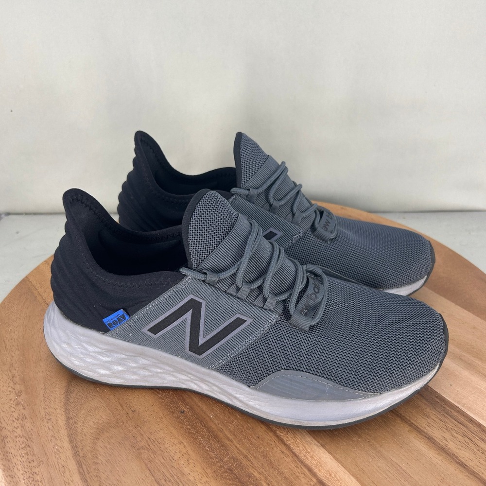 New Balance Fresh Foam ROAV Grey Black Mens Running Shoes MROAVCG Size 9.5 D